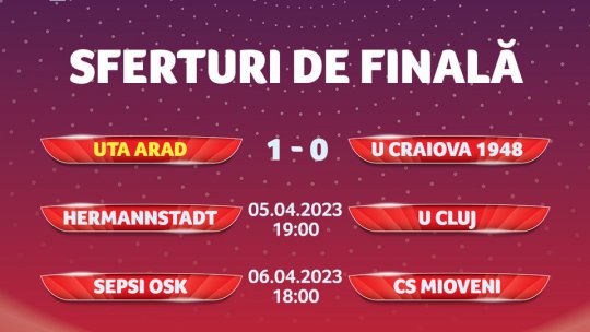 UTA Arad s-a calificat în semifinalele Cupei României la fotbal
