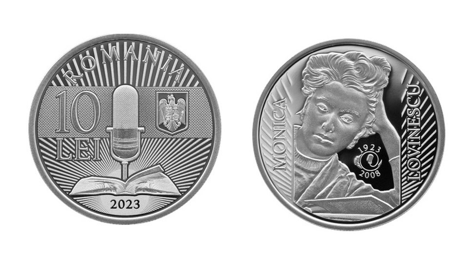 Monedă din argint cu tema 100 de ani de la naşterea Monicăi Lovinescu