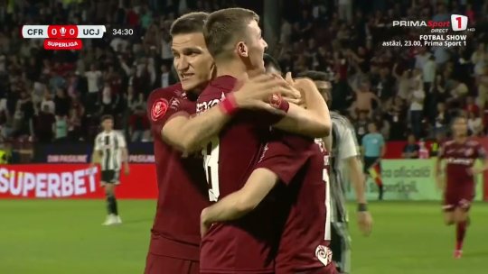 Fotbal: CFR Cluj a câştigat derby-ul cu „U” şi păstrează şanse la titlu | VIDEO