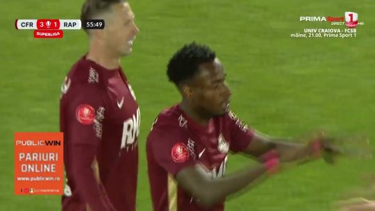 CFR Cluj - Rapid 3-2, în play-off-ul Superligii | VIDEO