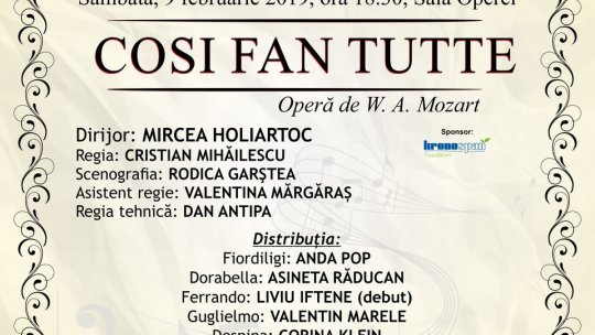 "Così Fan Tutte", în cadrul Festivalul Internațional W.A. Mozart