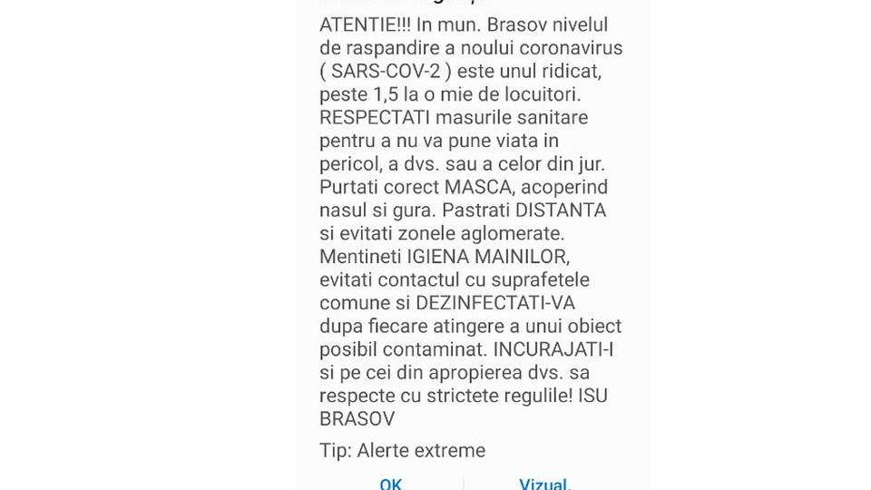 Alertă de urgență pentru Brașov!