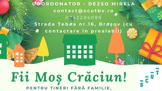 "Un cadou, un million de zâmbete". Asociația SCUT îi îndeamnă pe brașoveni să fie Moșii cei darnici pentru cei fără de șanse