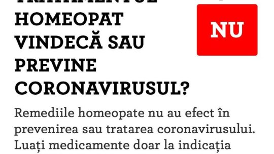 Tratamentul homeopat nu tratează coronavirusul