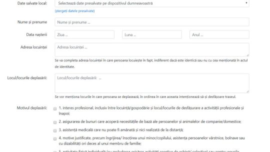 Formular electronic avizat, pe site-ul Serviciului de Telecomunicații Speciale