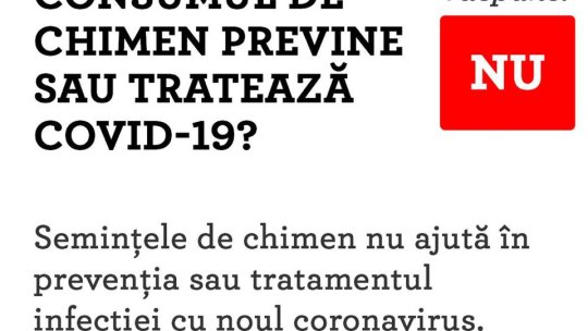 Semințele de chimen nu sunt tratament pentru coronavirus, avertizează Ministerul Sănătății