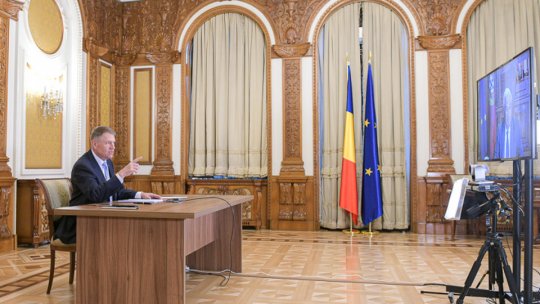 Preşedintele Klaus Iohannis participă la videoconferinţa membrilor Consiliului European pe tema COVID-19