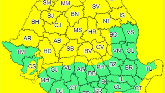 Cod galben de vânt puternic la Brașov