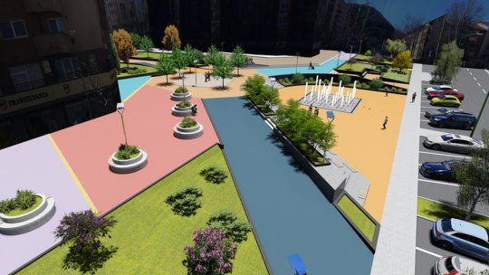 Reabilitare aproape finalizată pentru prima treime din pietonalul Răcădău