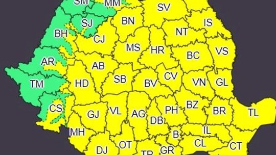 Cod galben de instabilitate atmosferică la Brașov, marți