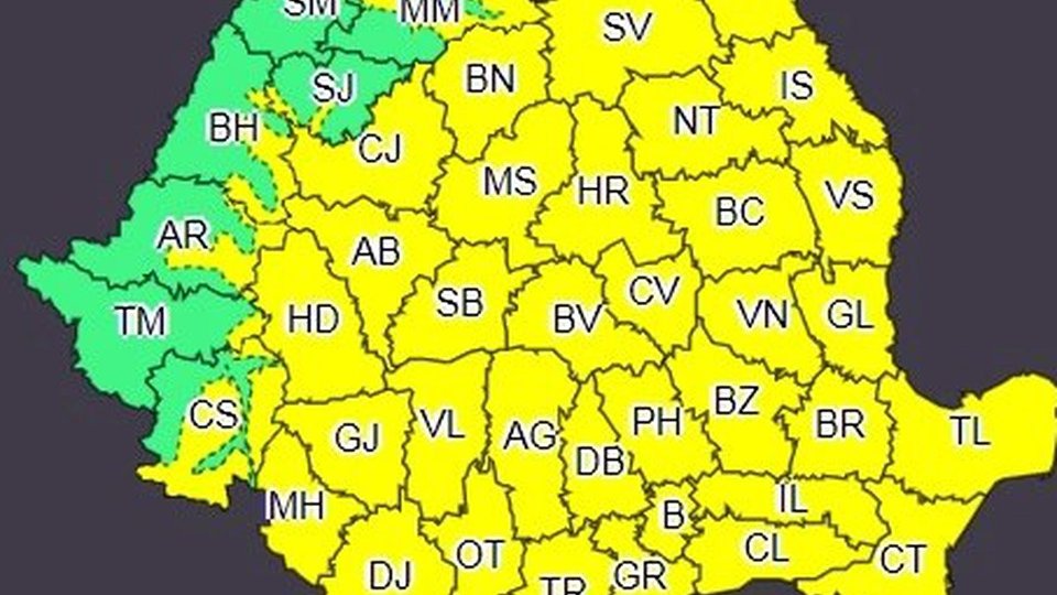 Cod galben de instabilitate atmosferică la Brașov, marți
