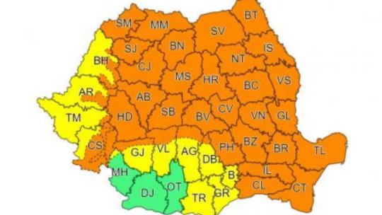 Brașovul între cod galben și cod portocaliu în următoarele 4 zile