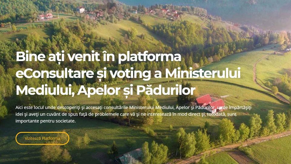 Cetățenii pot vota online proiecte importante de mediu prin intermediul platformei ECOnsultare.ro