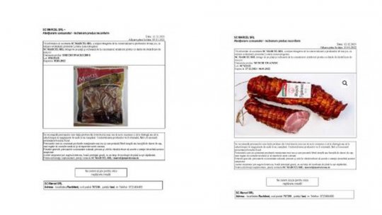 Tone de mușchi țigănesc și urechi de porc contaminate cu bacteria Listeria, retrase de la comercializare