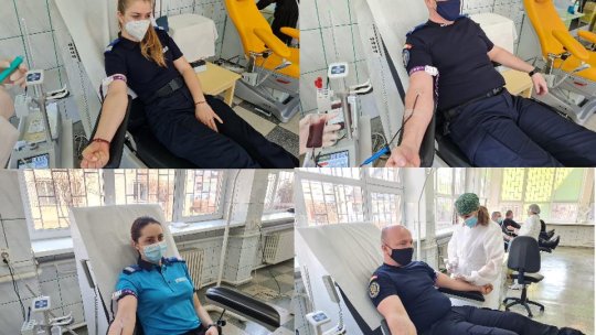 De ziua lor, jandarmii au donat sânge