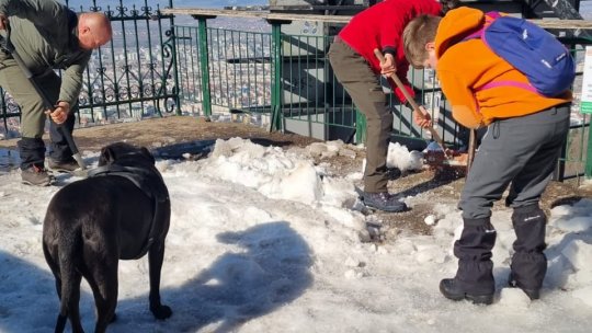 Terasa belvedere de pe Muntele Tâmpa a fost curățată de zăpadă și gheață