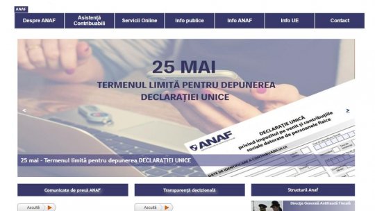 Declarația unică se depune până pe 25 mai