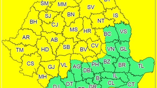 Cod galben la Brașov, până miercuri. Averse de ploaie cu caracter torențial și intensificări ale vântului