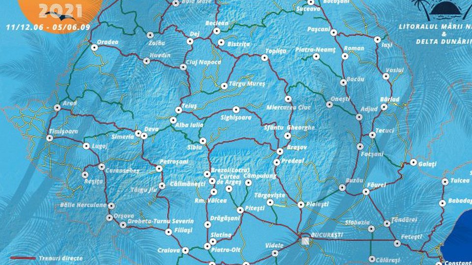 De astăzi, 4 perechi de trenuri asigură legătura între Brașov și litoral