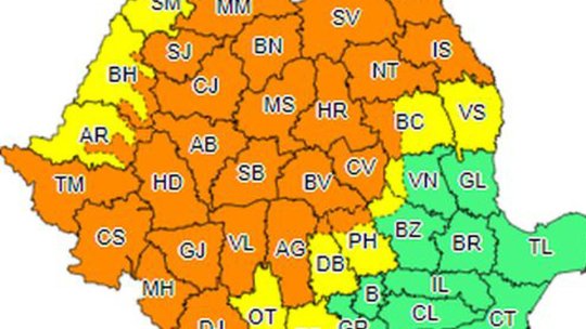 Cod portocaliu de ploi abundente, la Brașov