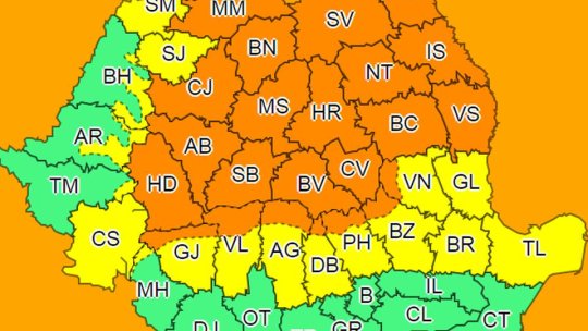 Brașovul, sub cod portocaliu de instabilitate atmosferică accentuată, până miercuri