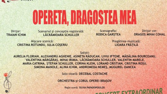 "Opereta, dragostea mea", spectacol în Piața Sfântul Ioan, duminică