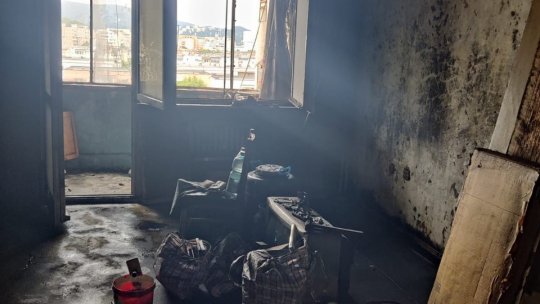 Incendiu într-un bloc din municipiu, marți după amiază