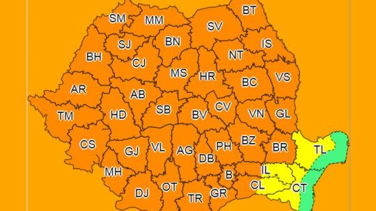 Cod portocaliu de vijelii puternice la Brașov, până vineri dimineața