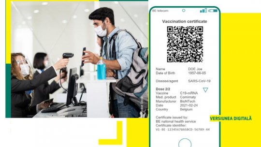 Certificatul verde este obligatoriu în localităţile unde rata de incidenţă este între 3 şi 6 la mie, de azi