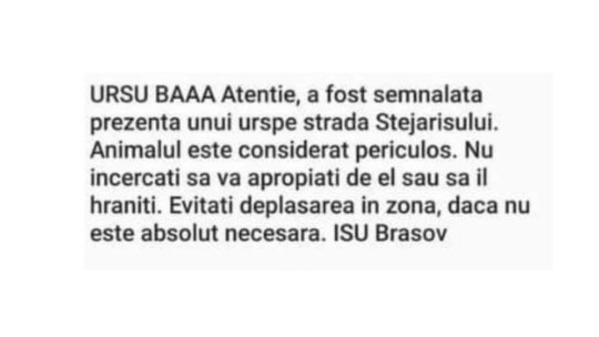 Anchetă la ISU Brașov după un mesaj RoAlert controversat