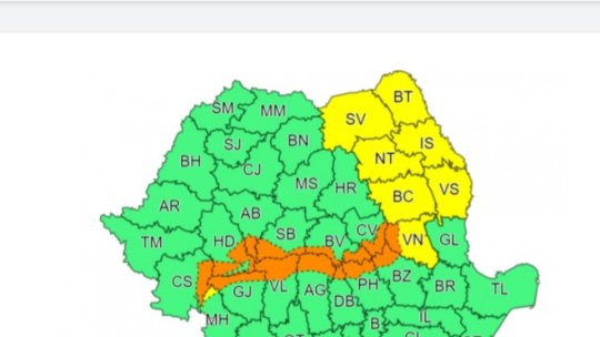 Cod portocaliu de vânt puternic în județul Brașov