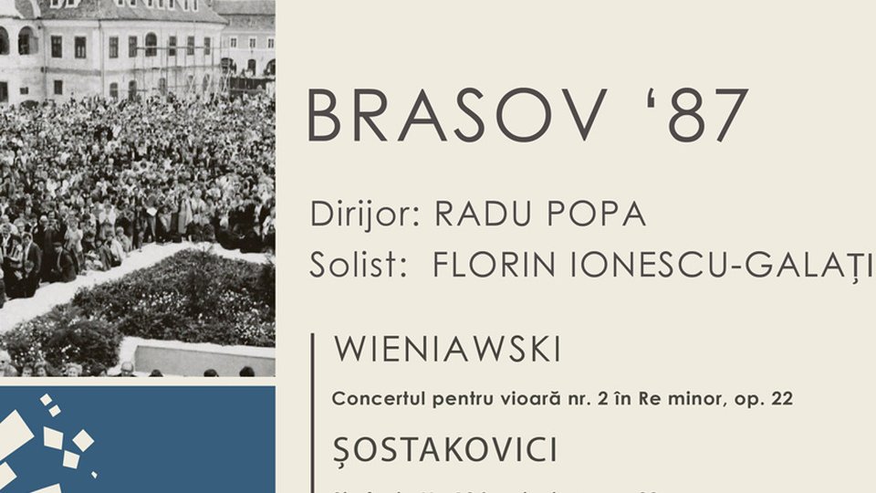 Concert dedicat Revoltei de la Brașov, joi seară la Filarmonică