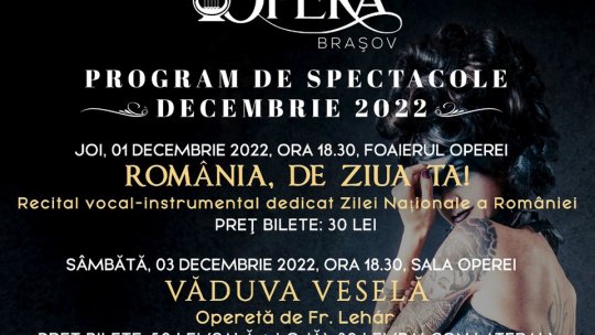 Biletele pentru spectacolele Operei Brașov din luna decembrie, disponibile de miercuri