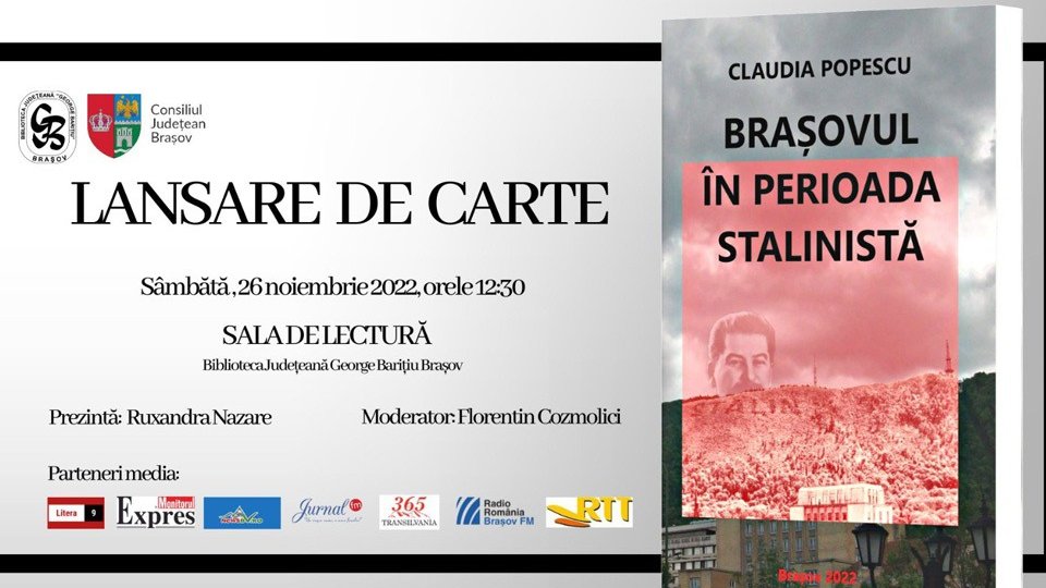 "Braşovul în perioada stalinistă" - lansare de carte la Biblioteca Județeană