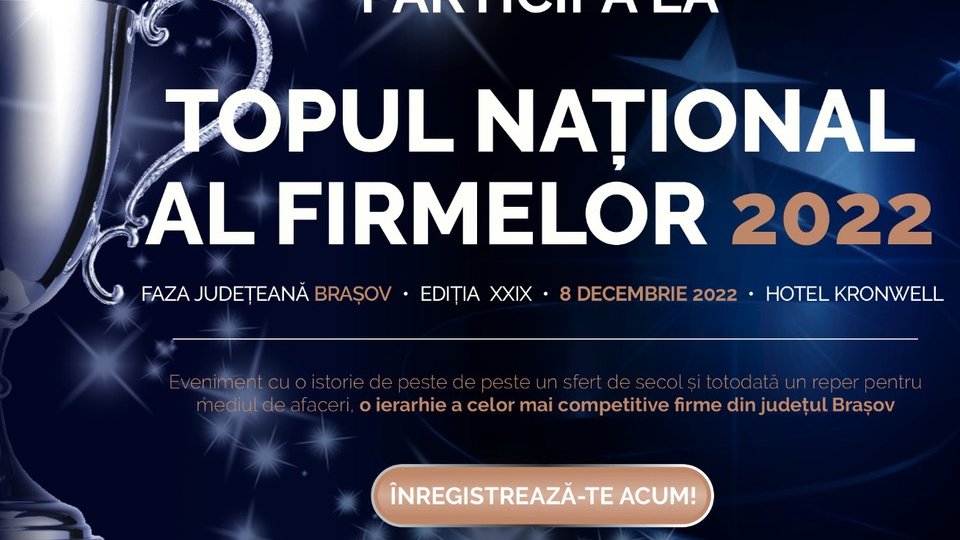 Camera de Comerț și Industrie organizează faza județeană a Topului Național al Firmelor
