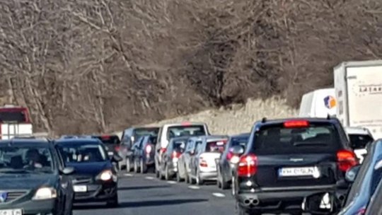 Se circulă cu dificultate pe DN1, de la București spre Brașov