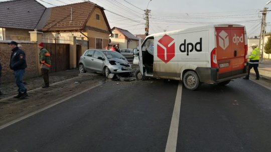 Trafic blocat la intrare în Prejmer