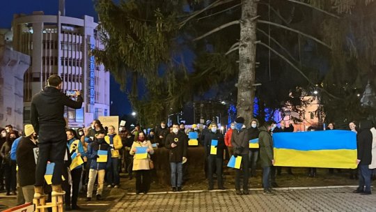 VIDEO&AUDIO. Cu lacrimi în ochi, ucrainenii își spun poveștile la protestul de la Brașov