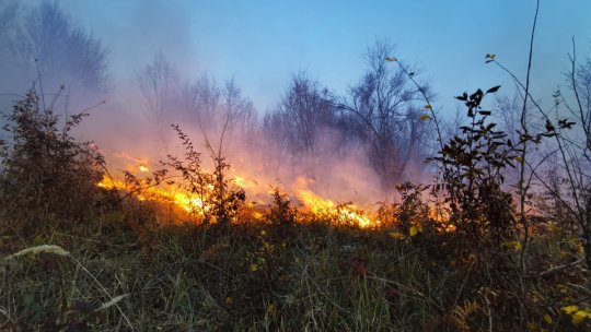 Pompierii militari intervin pentru stingerea a încă două incendii de vegetație uscată