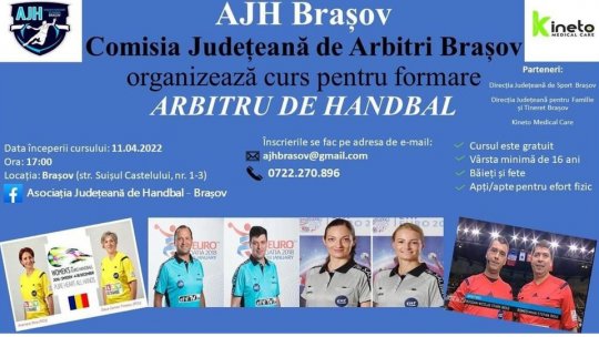 Curs gratuit pentru formare arbitri de handbal