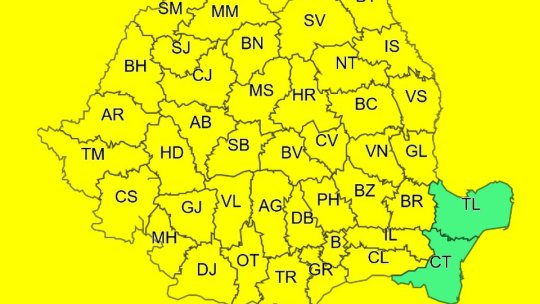 Cod galben de averse, până mâine seară, la Brașov