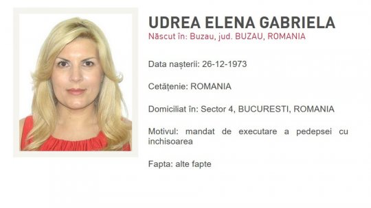 Elena Udrea, dată în urmărire generală
