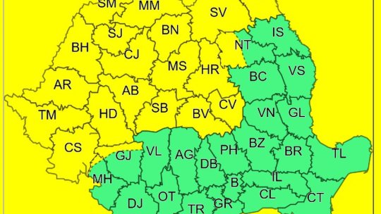 Cod galben de averse, la Brașov