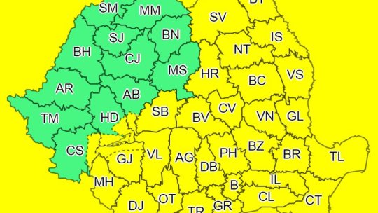 Cod galben de vijelii, grindină şi ploi torenţiale, la Brașov