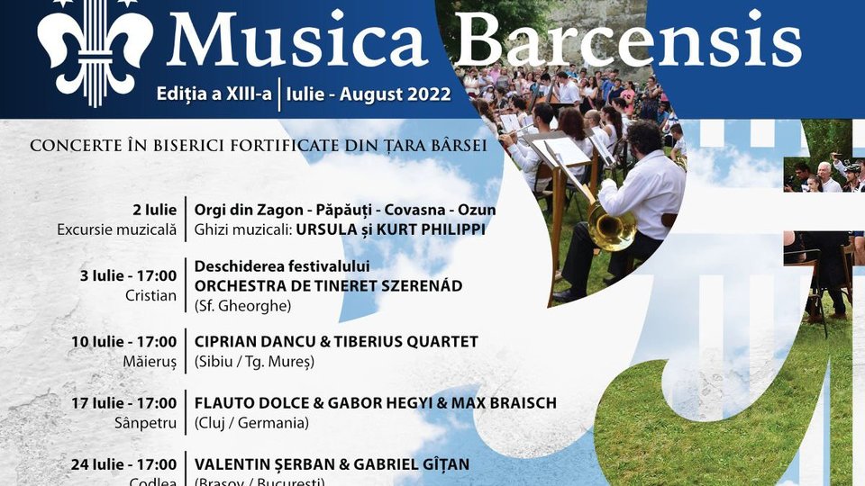 Festivalul Musica Barcensis: 9 evenimente în biserici fortificate sau biserici-monument din Țara Bârsei. Cea din Măieruș, pentru prima dată în festival