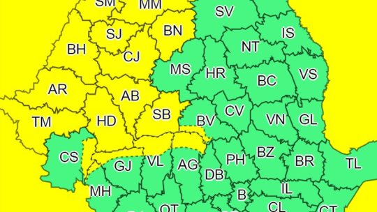 Cod galben de vreme rea, în județ