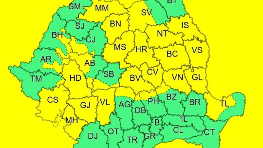 Cod galben de ploi la Brașov, până duminică seara