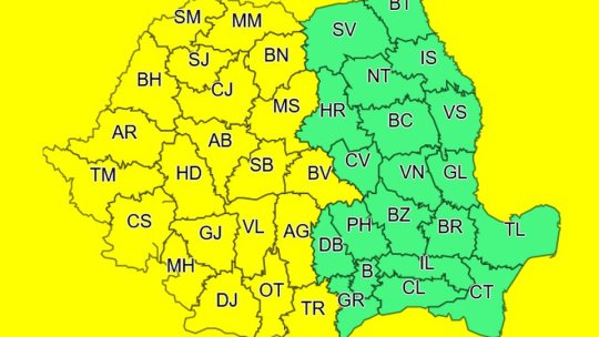 Cod galben de ploi însemnate cantitativ la Brașov, de mâine