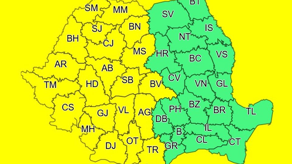 Cod galben de ploi însemnate cantitativ la Brașov, de mâine