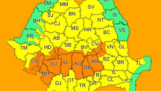 Avertizare meteo de instabilitate atmosferică și ploi, până mâine, la Brașov